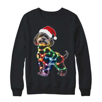 Funny Santa Poodle Retriever Christmas Lights Dog Lover Shirt & Sweatshirt | teecentury