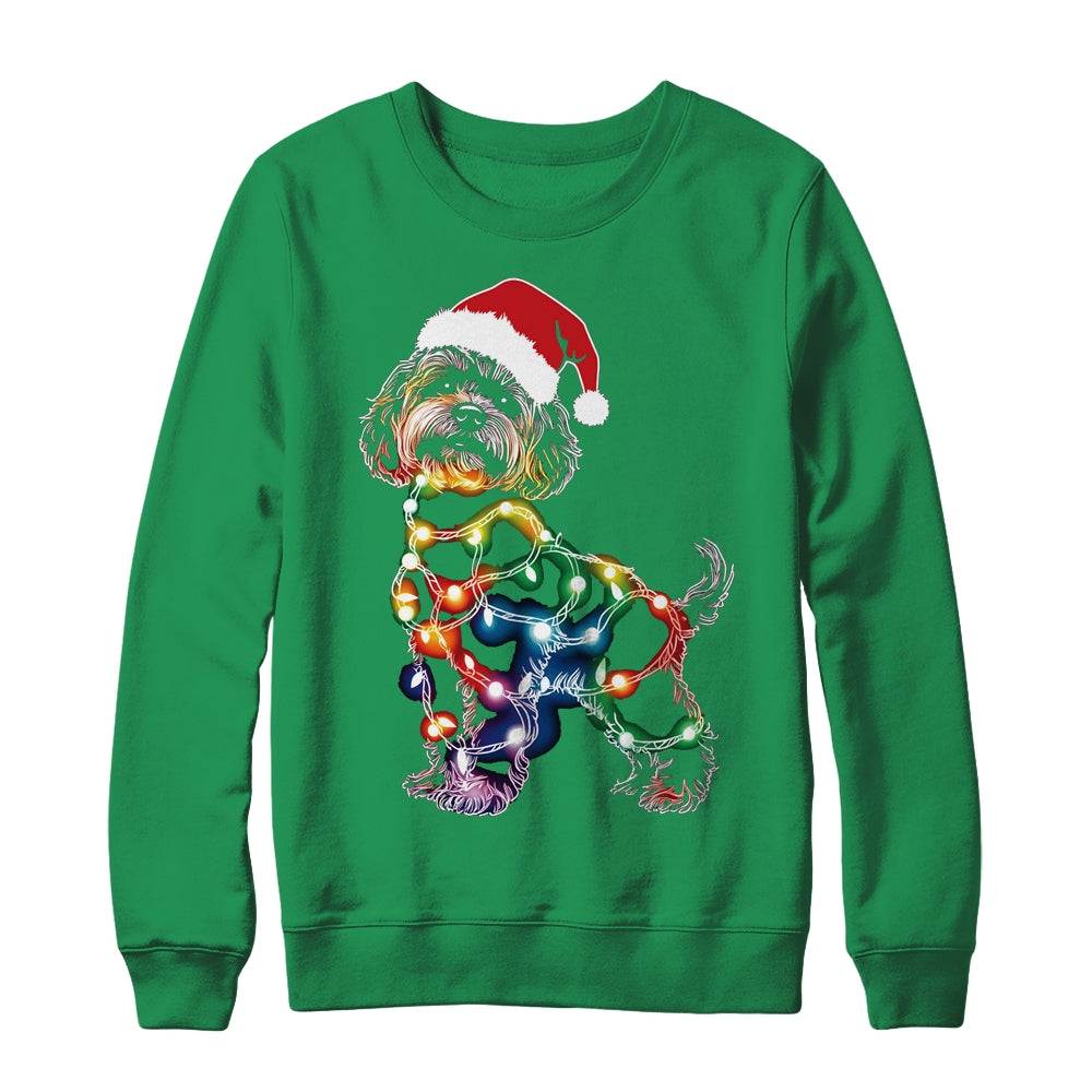 Funny Santa Poodle Retriever Christmas Lights Dog Lover Shirt & Sweatshirt | teecentury