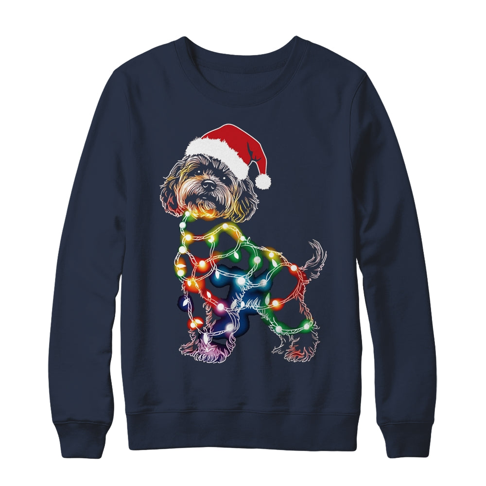 Santa Yorkie Terrier Dog Gorgeous Reindeer Light Christmas T-Shirt Santa Yorkie Terrier Dog Gorgeous Reindeer Light Christmas T-Shirt