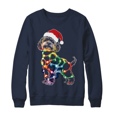 Funny Santa Poodle Retriever Christmas Lights Dog Lover Shirt & Sweatshirt | teecentury