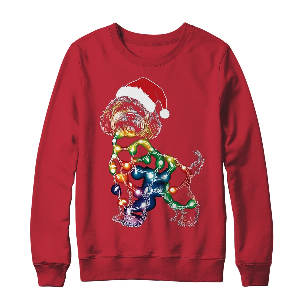 Funny Santa Poodle Retriever Christmas Lights Dog Lover Shirt & Sweatshirt | teecentury