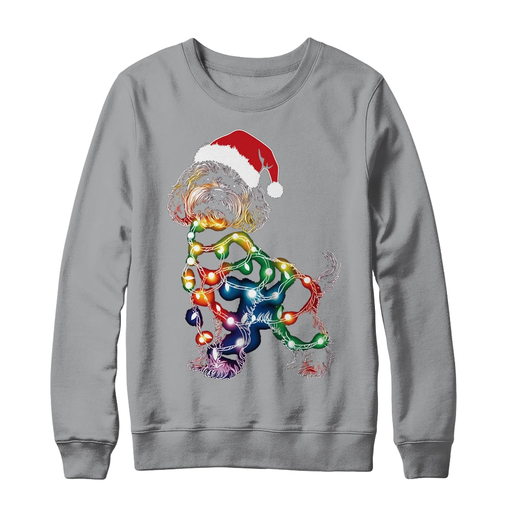 Funny Santa Poodle Retriever Christmas Lights Dog Lover Shirt & Sweatshirt | teecentury