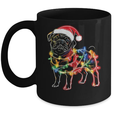 Funny Santa Pug Retriever Christmas Lights Dog Lover Mug | teecentury