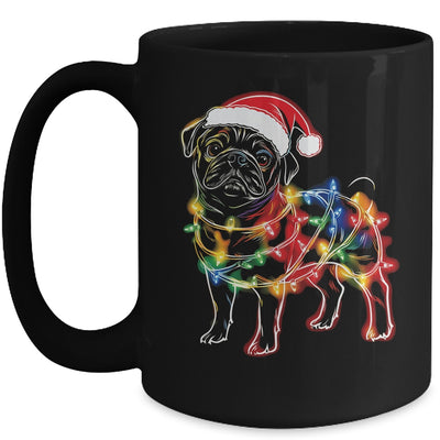 Funny Santa Pug Retriever Christmas Lights Dog Lover Mug | teecentury