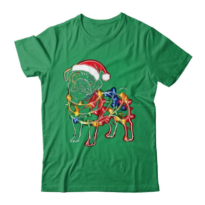 Funny Santa Pug Retriever Christmas Lights Dog Lover Shirt & Sweatshirt | teecentury