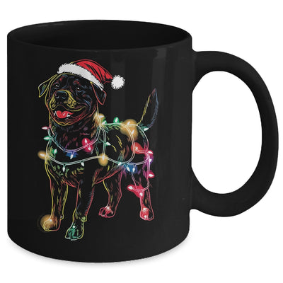 Funny Santa Rottweiler Retriever Christmas Lights Dog Lover Mug | teecentury