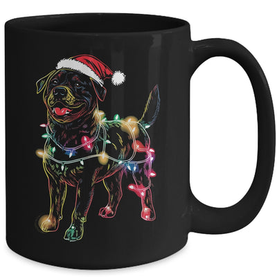 Funny Santa Rottweiler Retriever Christmas Lights Dog Lover Mug | teecentury