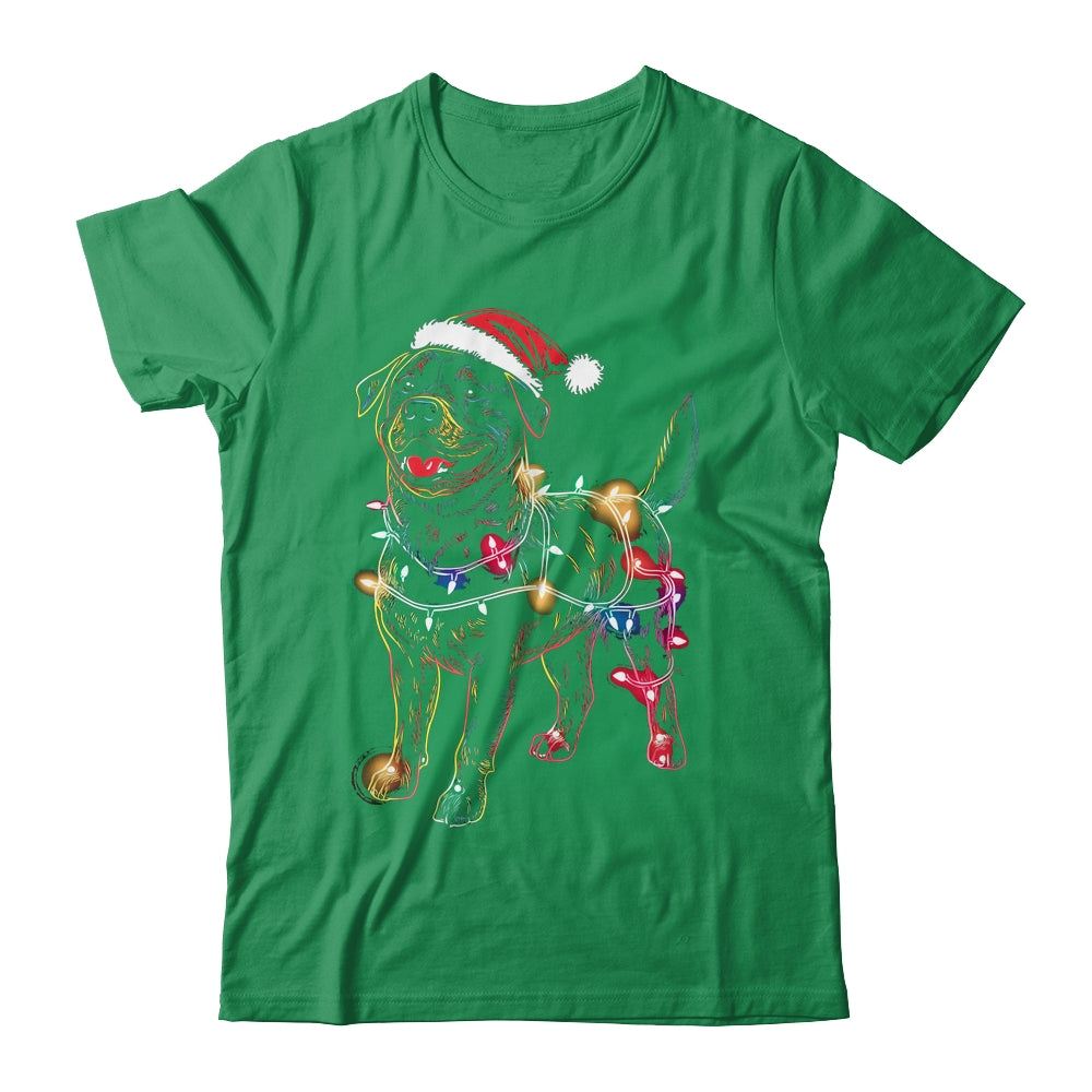 Funny Santa Rottweiler Retriever Christmas Lights Dog Lover Shirt & Sweatshirt | teecentury