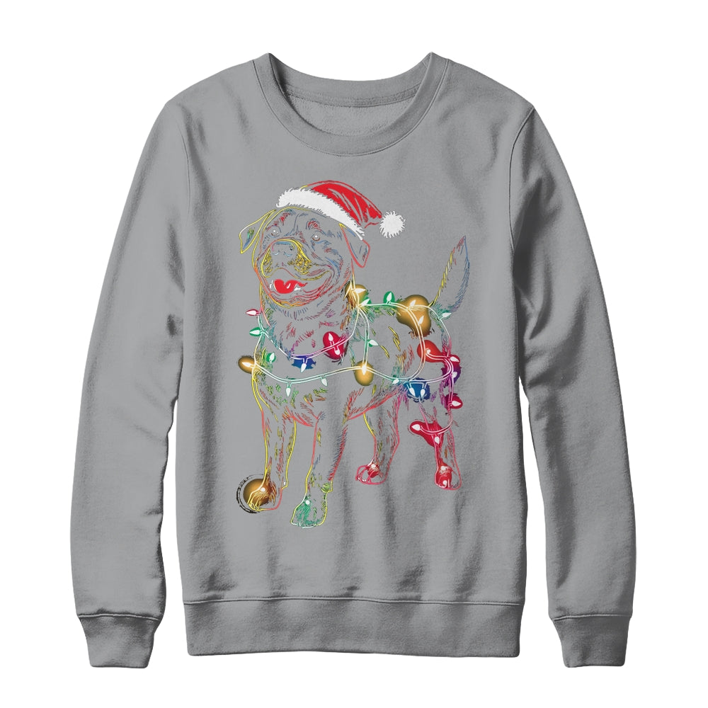 Funny Santa Rottweiler Retriever Christmas Lights Dog Lover Shirt & Sweatshirt | teecentury