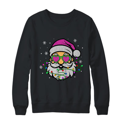 Funny Santa With Sunglasses Christmas Pink Women Girls Kids Shirt & Sweatshirt | teecentury