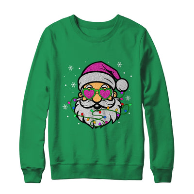 Funny Santa With Sunglasses Christmas Pink Women Girls Kids Shirt & Sweatshirt | teecentury