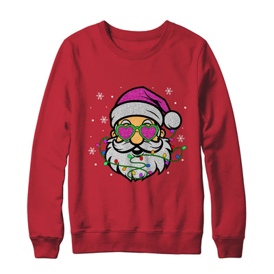 Funny Santa With Sunglasses Christmas Pink Women Girls Kids Shirt & Sweatshirt | teecentury