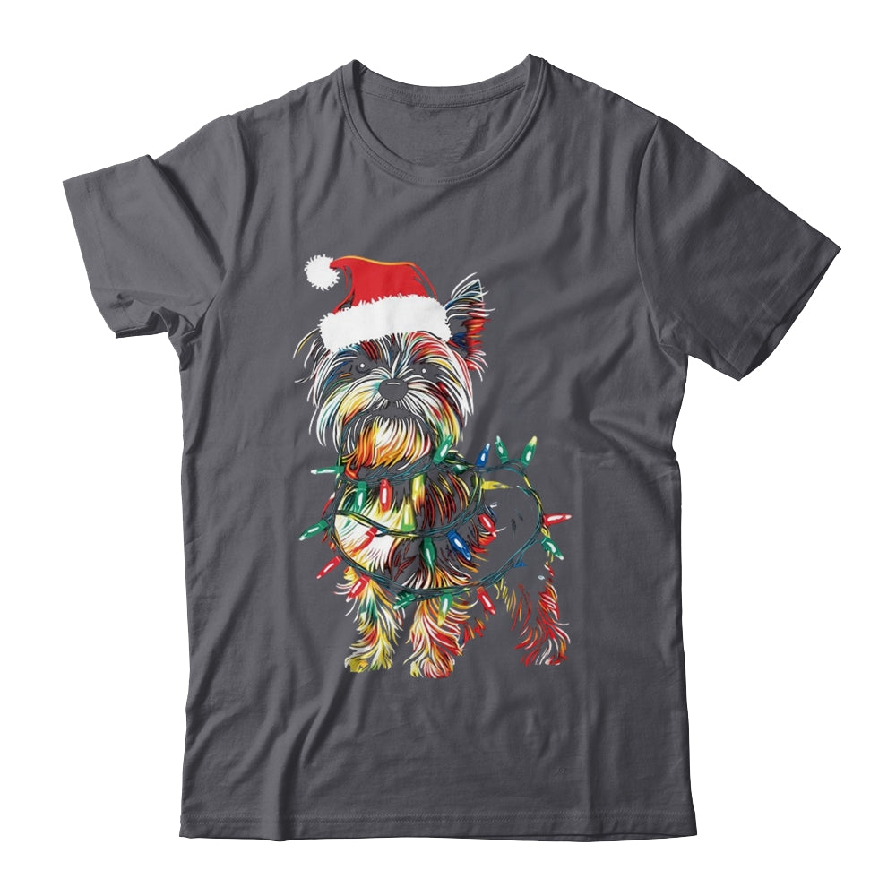 Funny Santa Yorkie Retriever Christmas Lights Dog Lover Shirt & Sweatshirt | teecentury