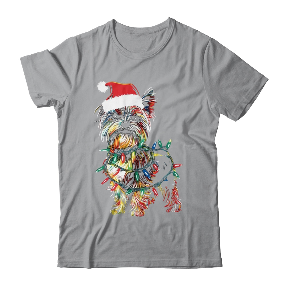 Funny Santa Yorkie Retriever Christmas Lights Dog Lover Shirt & Sweatshirt | teecentury