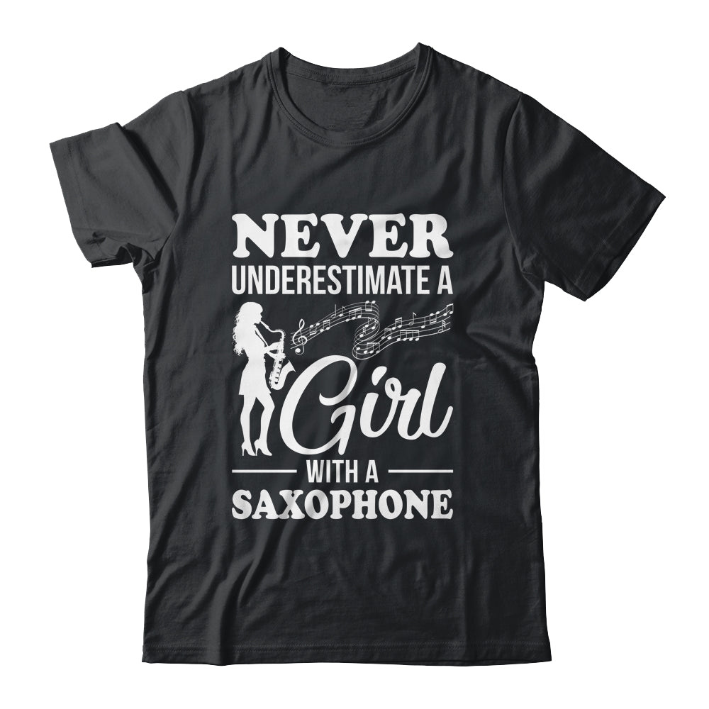 Funny Saxophone Design For Girls Women Saxophonist Sax Lover Shirt & Tank Top | teecentury