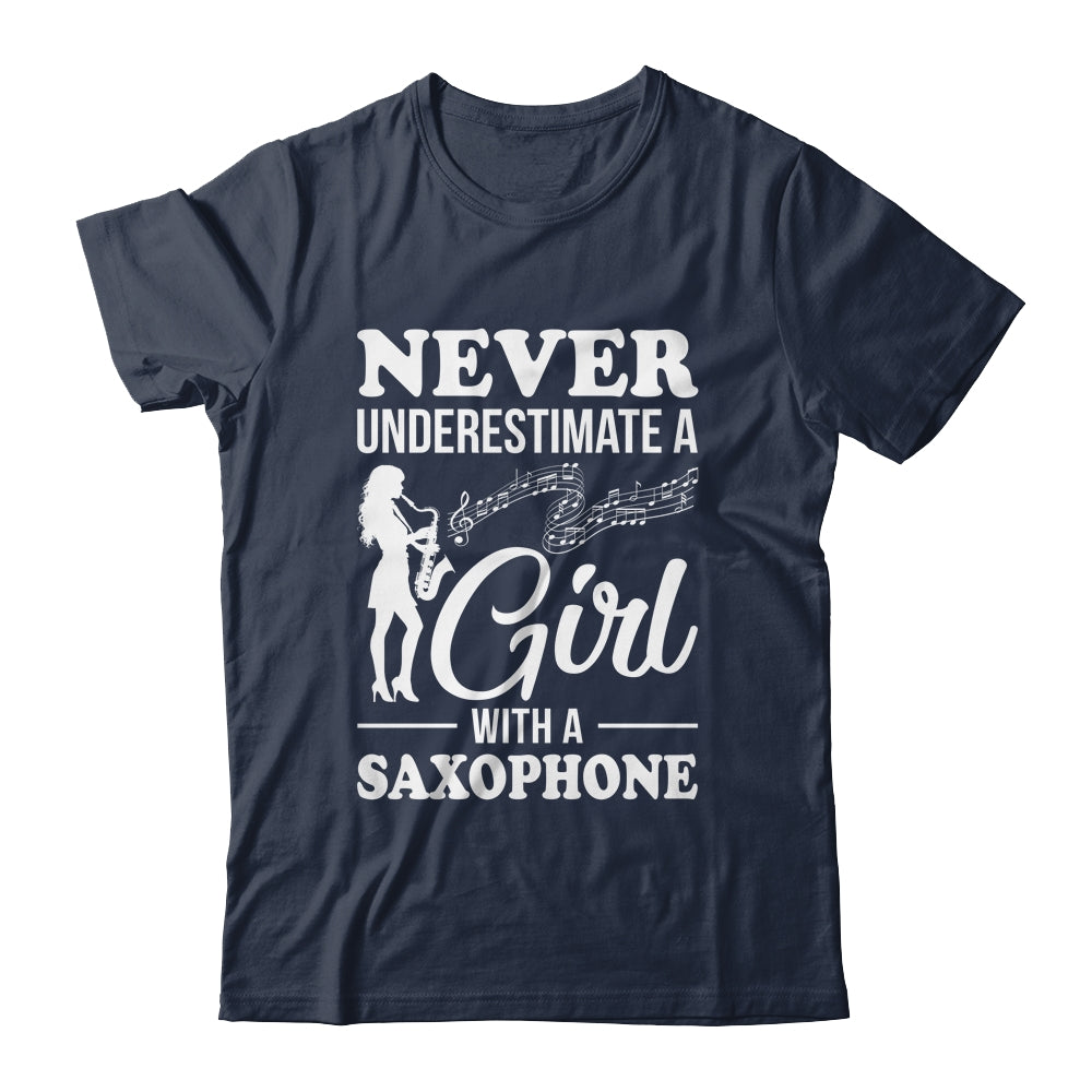 Funny Saxophone Design For Girls Women Saxophonist Sax Lover Shirt & Tank Top | teecentury