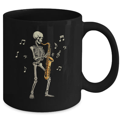 Funny Saxophone Design For Men Women Skull Player Sax Mug | teecentury
