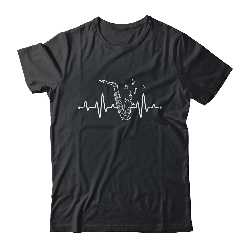 Funny Saxophone Heartbeat Design For Men Women Player Music Shirt & Hoodie | teecentury