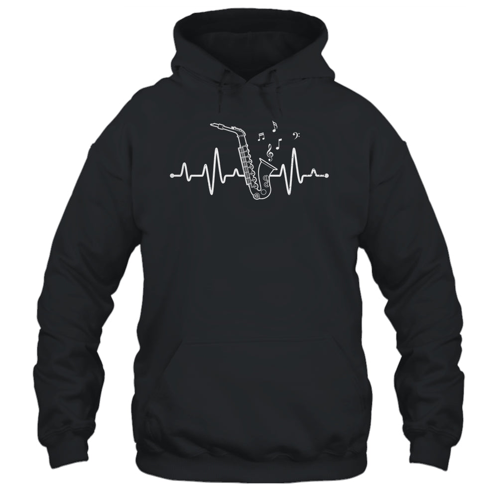Funny Saxophone Heartbeat Design For Men Women Player Music Shirt & Hoodie | teecentury