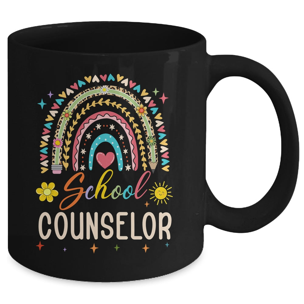 Funny School Counselor Rainbow Leopard Print Counselor Mug | teecentury