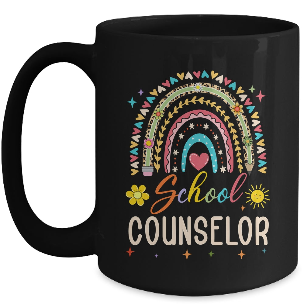 Funny School Counselor Rainbow Leopard Print Counselor Mug | teecentury