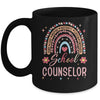 Funny School Counselor Rainbow Leopard Print Women Mug | teecentury