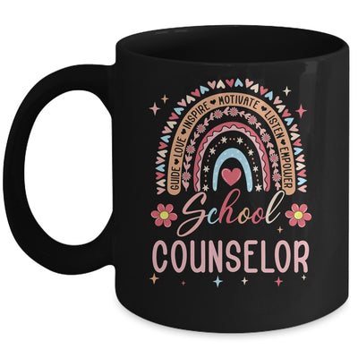 Funny School Counselor Rainbow Leopard Print Women Mug | teecentury