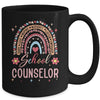Funny School Counselor Rainbow Leopard Print Women Mug | teecentury