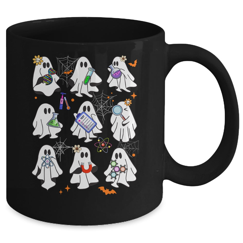 Funny Science Teacher Costume Halloween Ghost Laboratory Mug | teecentury