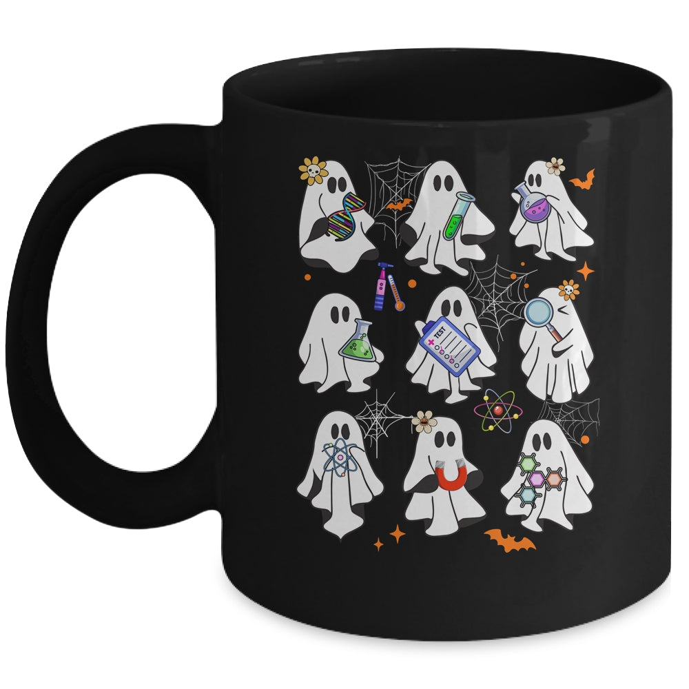 Funny Science Teacher Costume Halloween Ghost Laboratory Mug | teecentury