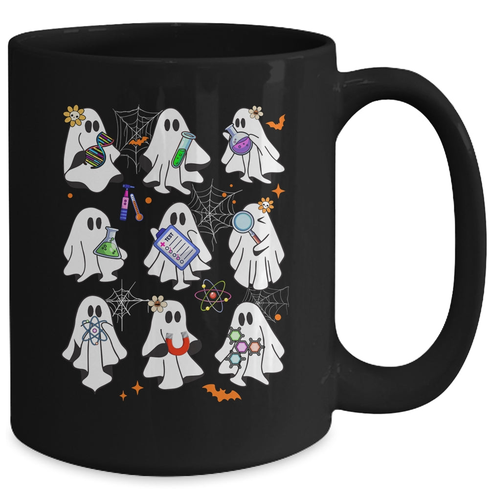 Funny Science Teacher Costume Halloween Ghost Laboratory Mug | teecentury