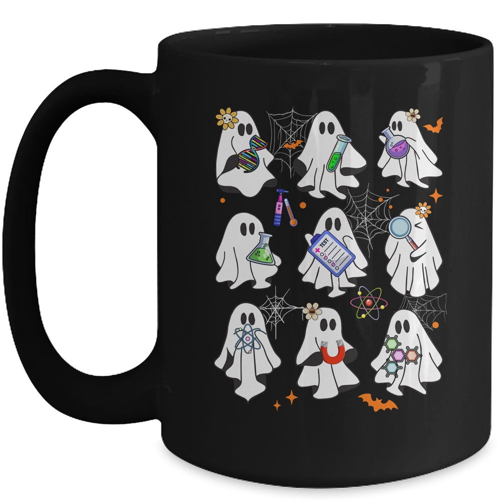 Funny Science Teacher Costume Halloween Ghost Laboratory Mug | teecentury