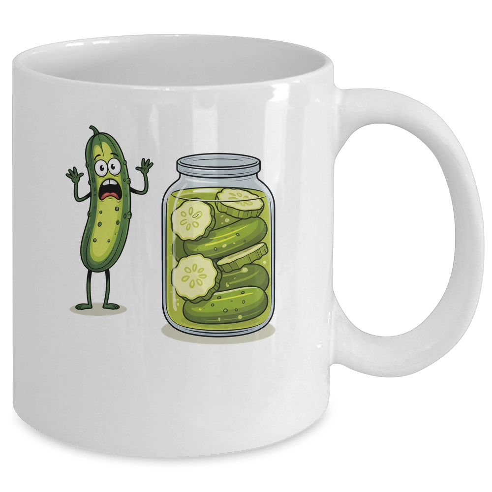 Funny Screaming Pickle Cucumber Jar Joke Pickles Mug | teecentury