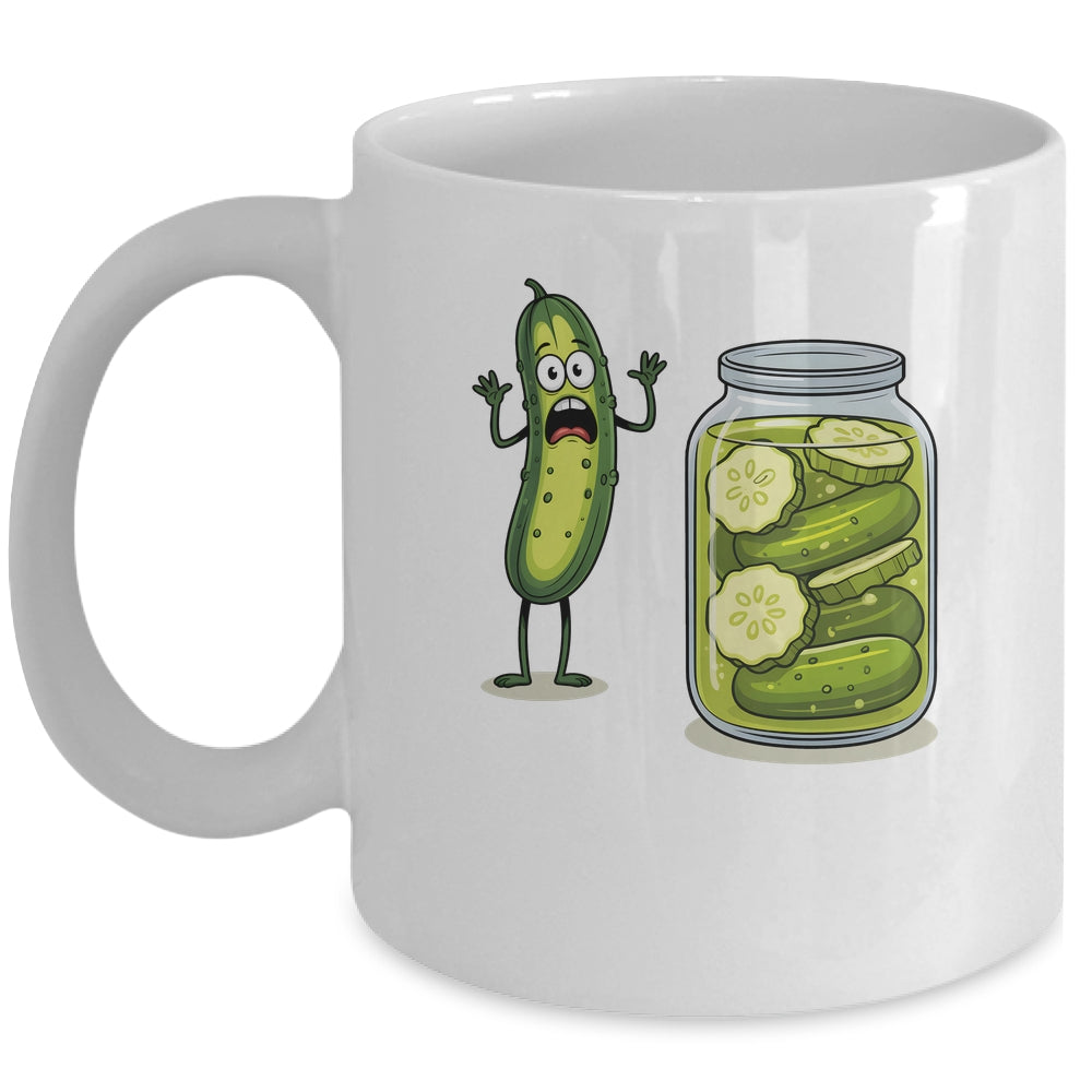 Funny Screaming Pickle Cucumber Jar Joke Pickles Mug | teecentury