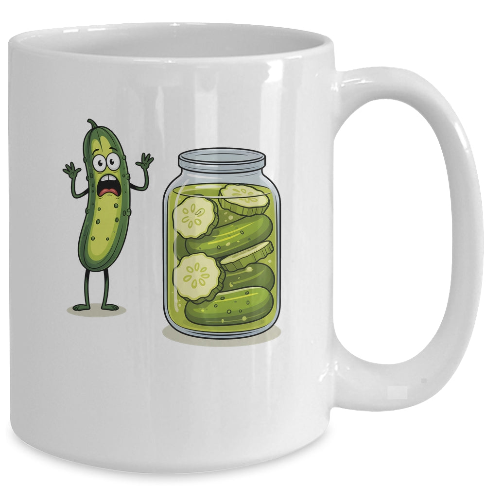Funny Screaming Pickle Cucumber Jar Joke Pickles Mug | teecentury