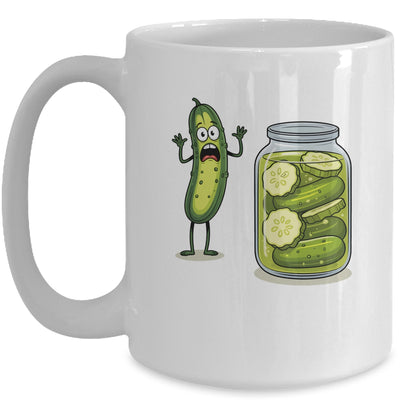 Funny Screaming Pickle Cucumber Jar Joke Pickles Mug | teecentury