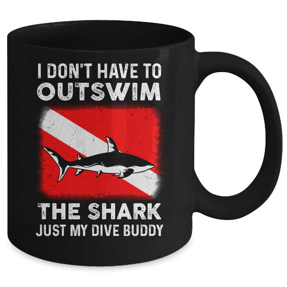 Funny Scuba Diving Design For Men Women Shark Diving Buddy Mug | teecentury