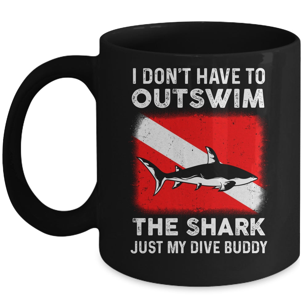 Funny Scuba Diving Design For Men Women Shark Diving Buddy Mug | teecentury