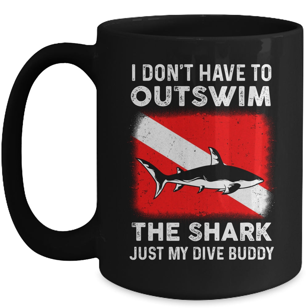 Funny Scuba Diving Design For Men Women Shark Diving Buddy Mug | teecentury