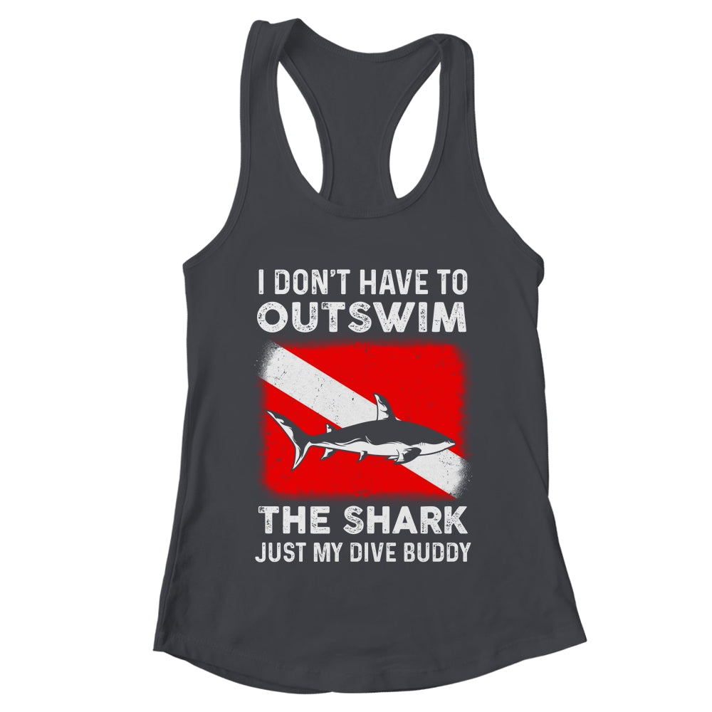 Funny Scuba Diving Design For Men Women Shark Diving Buddy Shirt & Tank Top | teecentury