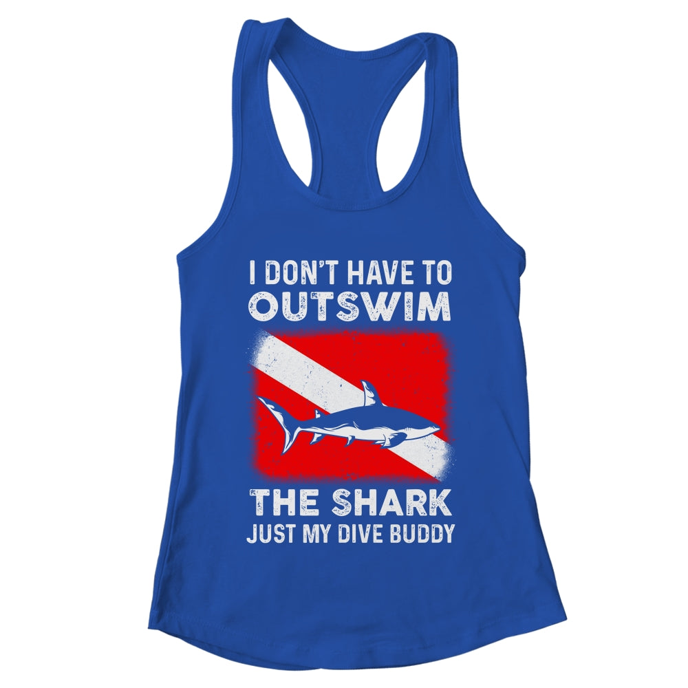 Funny Scuba Diving Design For Men Women Shark Diving Buddy Shirt & Tank Top | teecentury