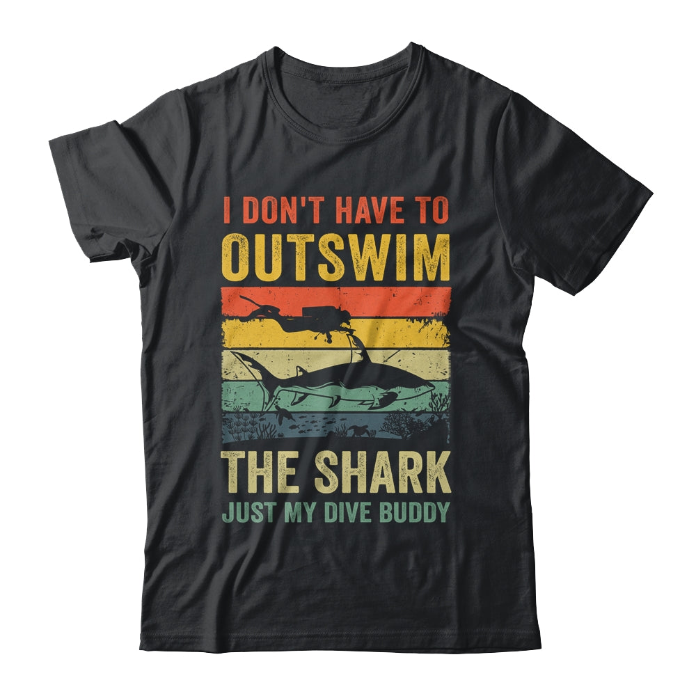 Funny Scuba Diving For Men Women Shark Diving Buddy Retro Shirt & Tank Top | teecentury