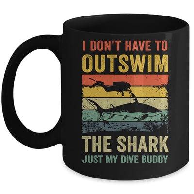 Funny Scuba Diving For Men Women Shark Diving Buddy Retro Mug | teecentury