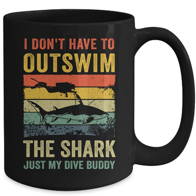 Funny Scuba Diving For Men Women Shark Diving Buddy Retro Mug | teecentury