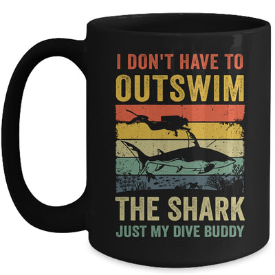 Funny Scuba Diving For Men Women Shark Diving Buddy Retro Mug | teecentury