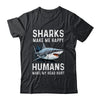 Funny Sharks Make Me Happy Marine Biology Shark Shirt & Tank Top | teecentury