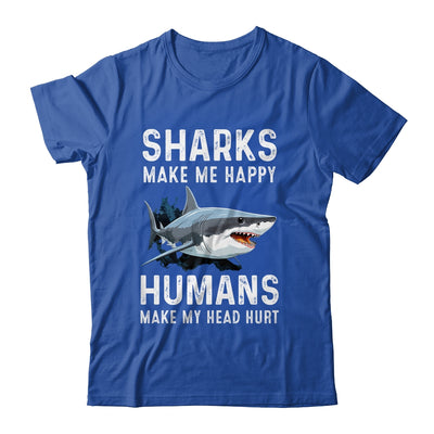 Funny Sharks Make Me Happy Marine Biology Shark Shirt & Tank Top | teecentury