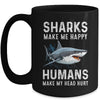 Funny Sharks Make Me Happy Marine Biology Shark Mug | teecentury