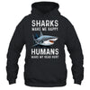Funny Sharks Make Me Happy Marine Biology Shark Shirt & Tank Top | teecentury