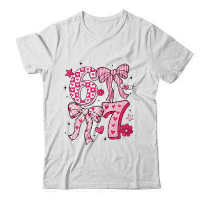 Funny Six Seven Valentine Coquette Bow Heart 6 7 Meme Girls Shirt & Tank Top | teecentury